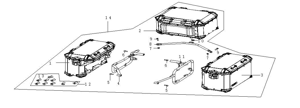 VOGE 525DSX ARKA ÇANTA SETİ (3 LÜ )