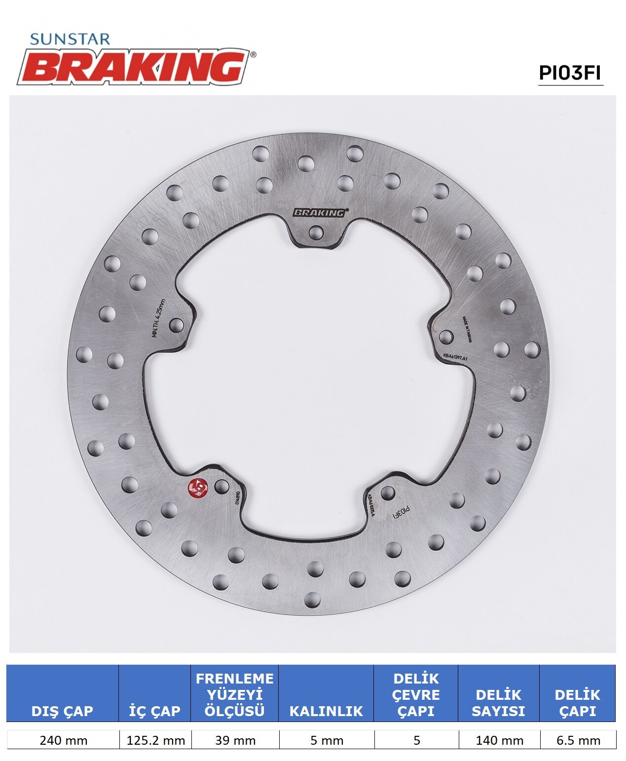 PIAGGIO X8 250 PIAGGIO YUVARLAK ARKA FREN DİSKİ