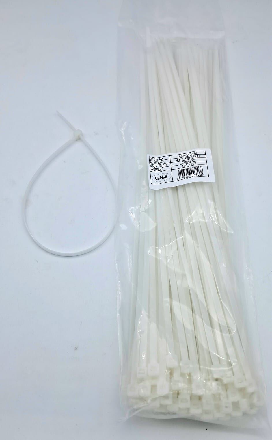 Mondial REVİVAL 50 CIRT 4,8 MM X 400 MM KABLO BAĞI İTHAL BEYAZ  (1 PAKET = 100 ADET )