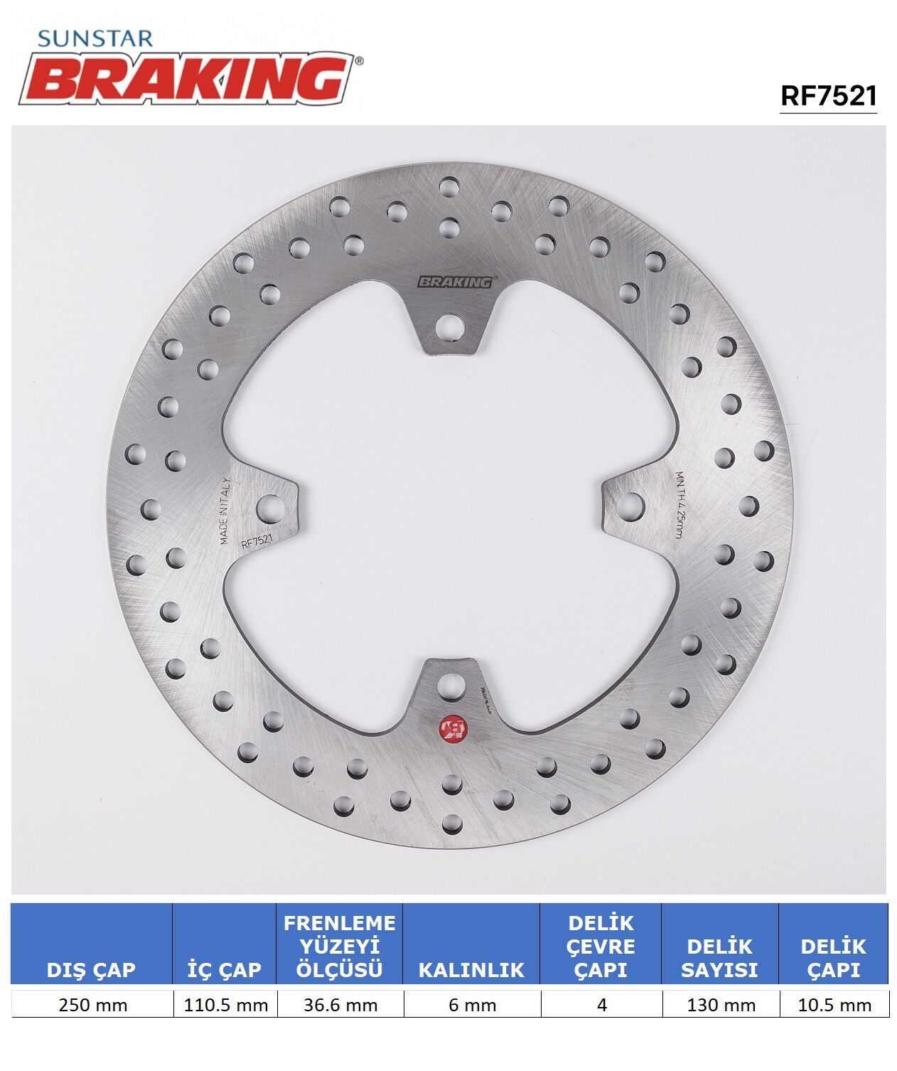 Kawazaki ZZR BREMBO CALIPER 1400 KAWASAKI Z 750-800-1000 / VERSYS 1000 / ZZR 1400 YUVARLAK ARKA FREN DİSKİ