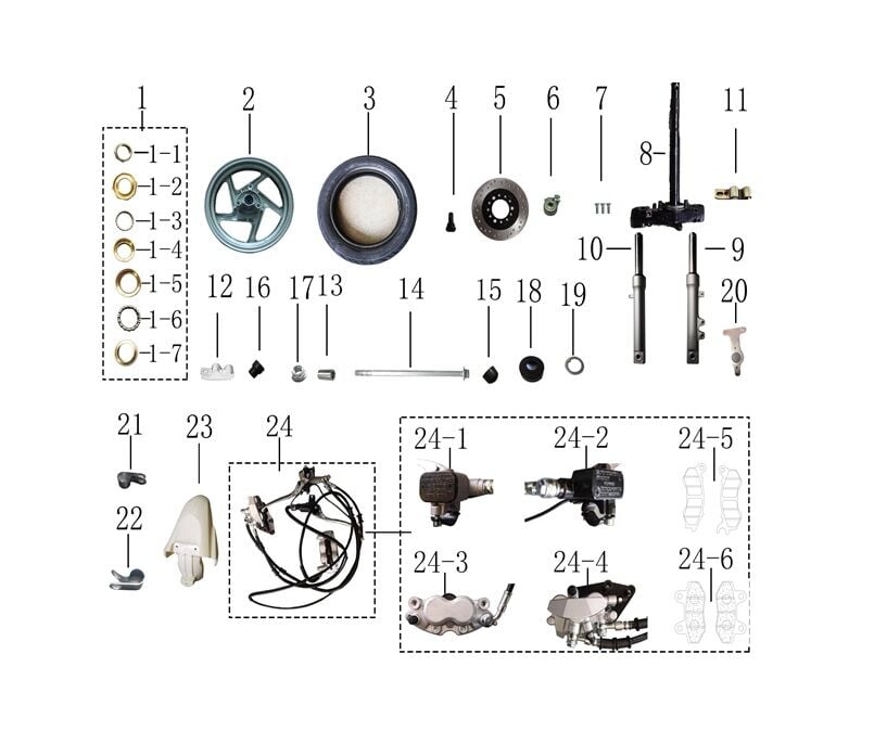 YUKİ CRYPTO 125-CRYPTO 50 ÖN TEKER MİLİ