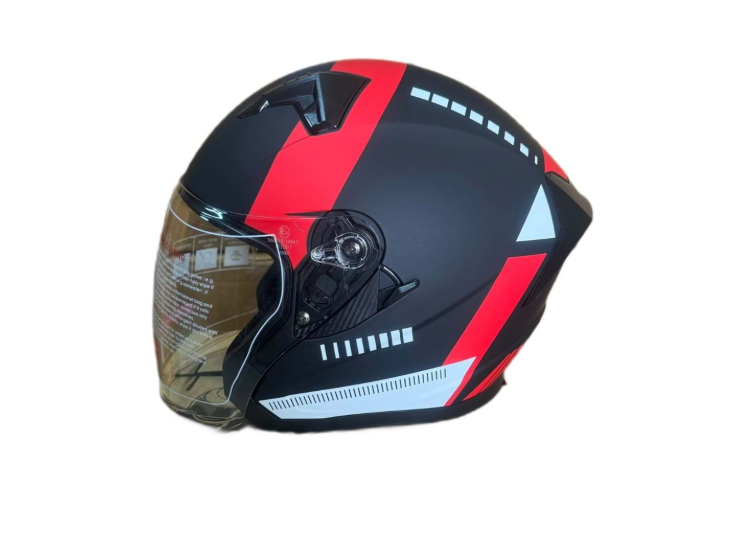 YARIM KASK KIRMIZI SİYAH ECE 22.06 XL