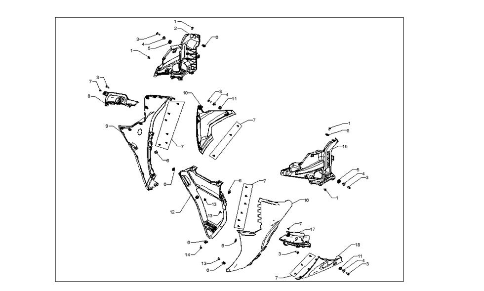 VOGE 525 RR ALT MARŞBİYEL İÇ PLASTİK SAĞ