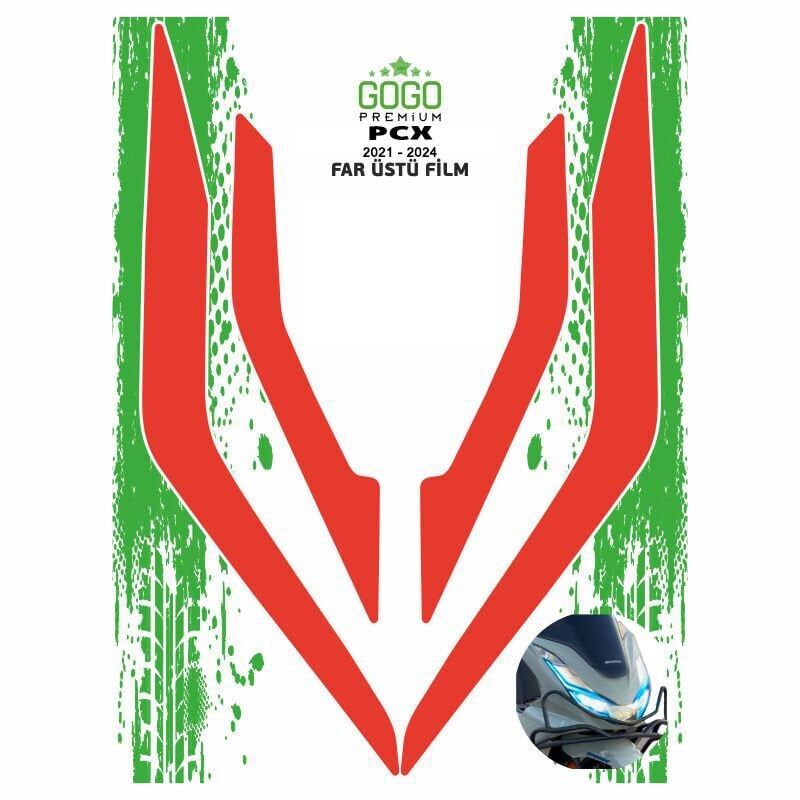 HONDA PCX 2021 - 2024 UYUMLU FAR ÜSTÜ FİLM KIRMIZI