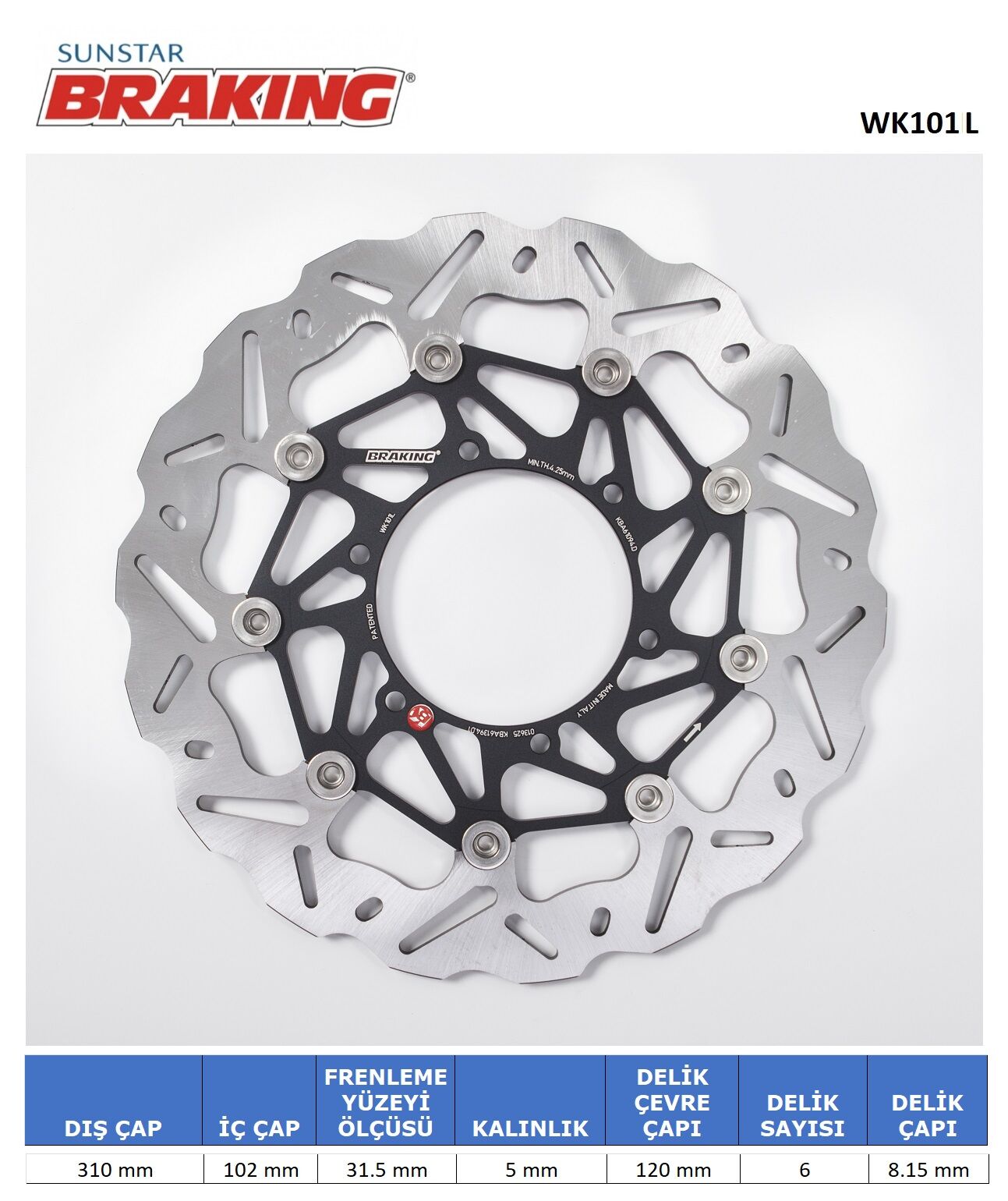 Suzuki GSX R 1000 DALGALI ÖN PERFORMANS FREN DİSKİ (SOL)