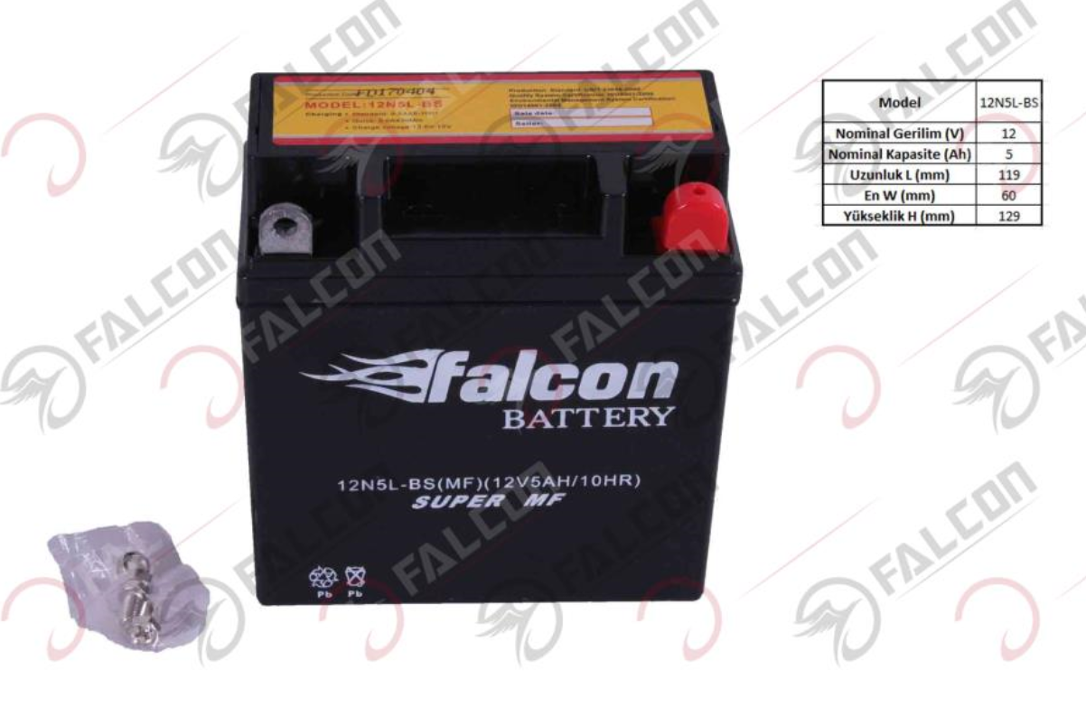 12-V 5 Ahr (12N5L-BS) KURU AKÜ (CUB-YBR)