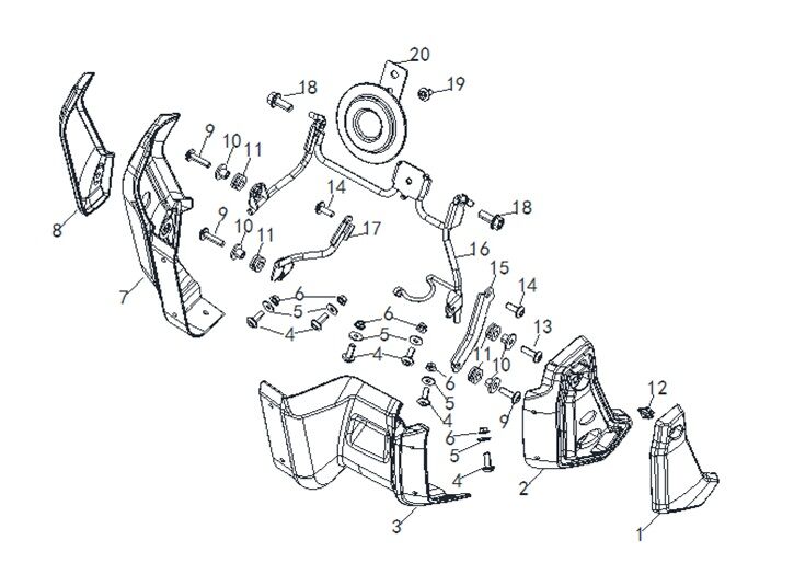 VOGE 500AC MOTOR ALT KORUMA ORTA PLS