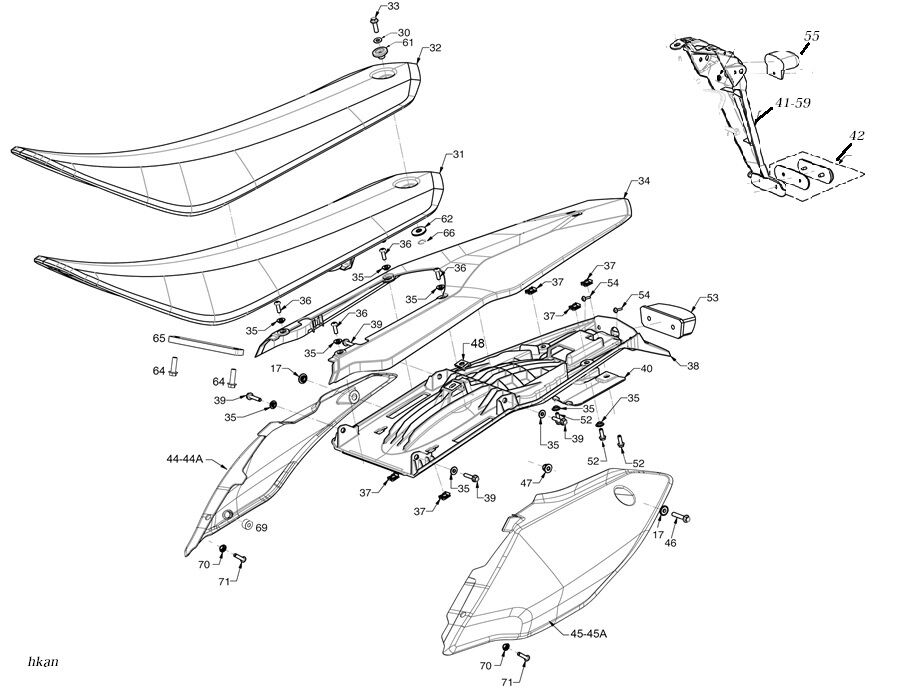 YUKİ GASGAS ARKA KUYRUK GRENAJ ALT PLASTİĞİ