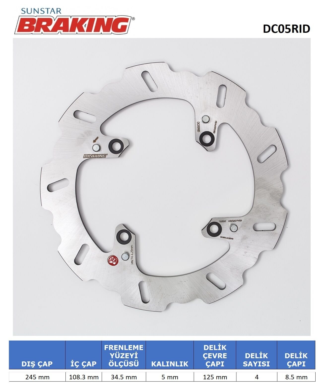 Ducati STREETFIGHTER 848 DUCATI HYPERMOTARD / EVO / SP ARKA DALGALI DİSK