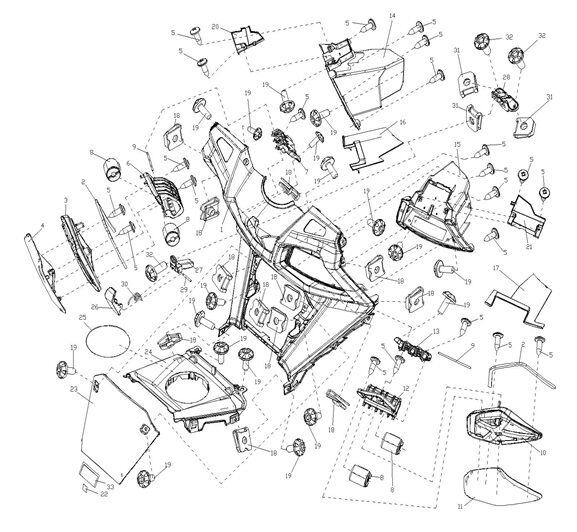 VOGE SR4 MAXİ 350 İÇ TORPİDO CEP SOL PLS ÜST