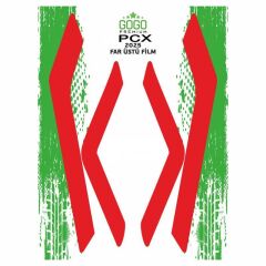 HONDA PCX 2025 UYUMLU FAR ÜSTÜ FİLM KIRMIZI