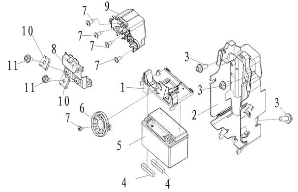 VOGE SR4 MAXİ 350 AKÜ KUTUSU BRAKETİ