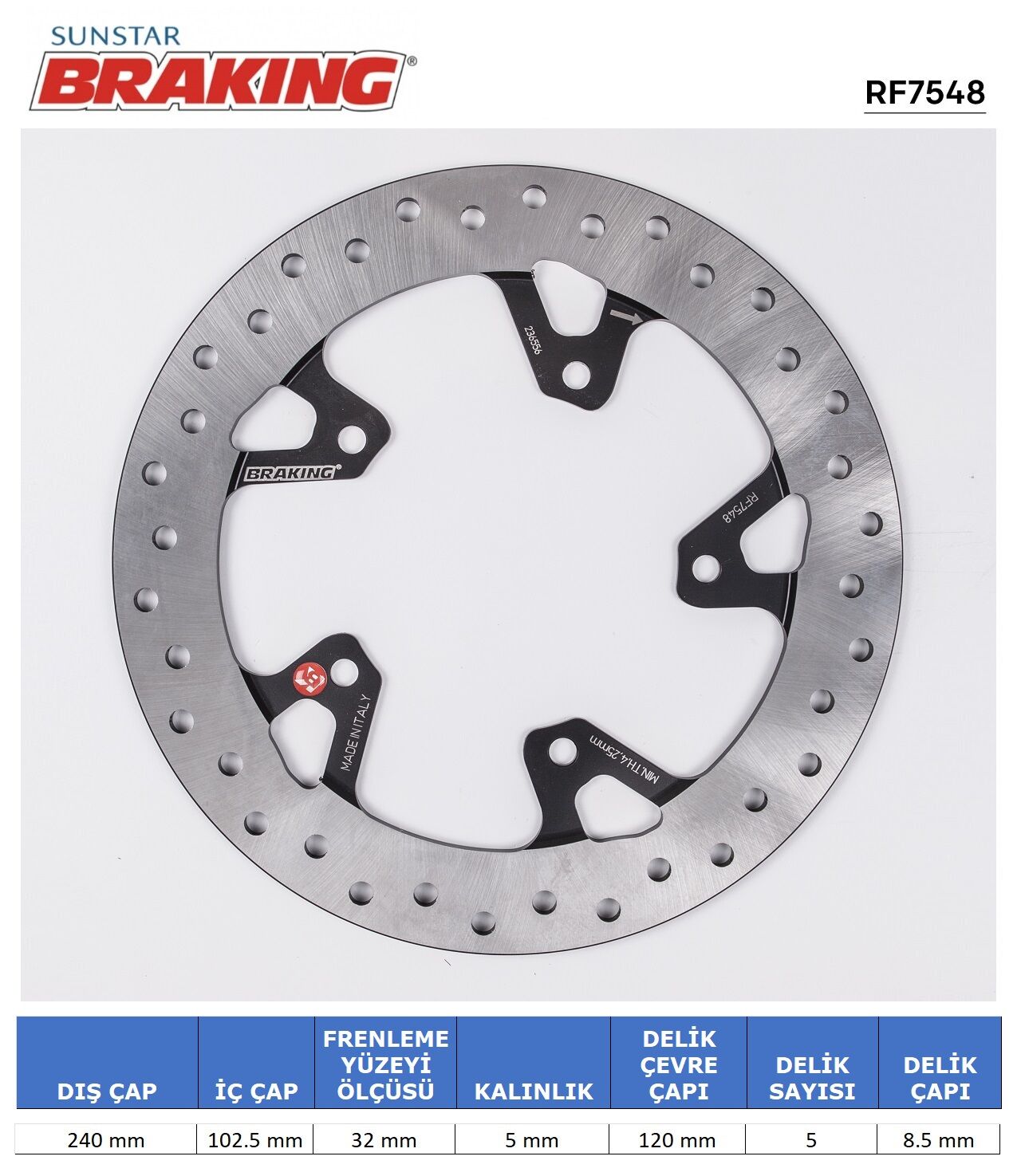 Aprilia SL SHIVER 750 APRILIA CAPONORD 1200 / PIAGGIO BEVERLY 300 YUVARLAK ARKA FREN DİSKİ