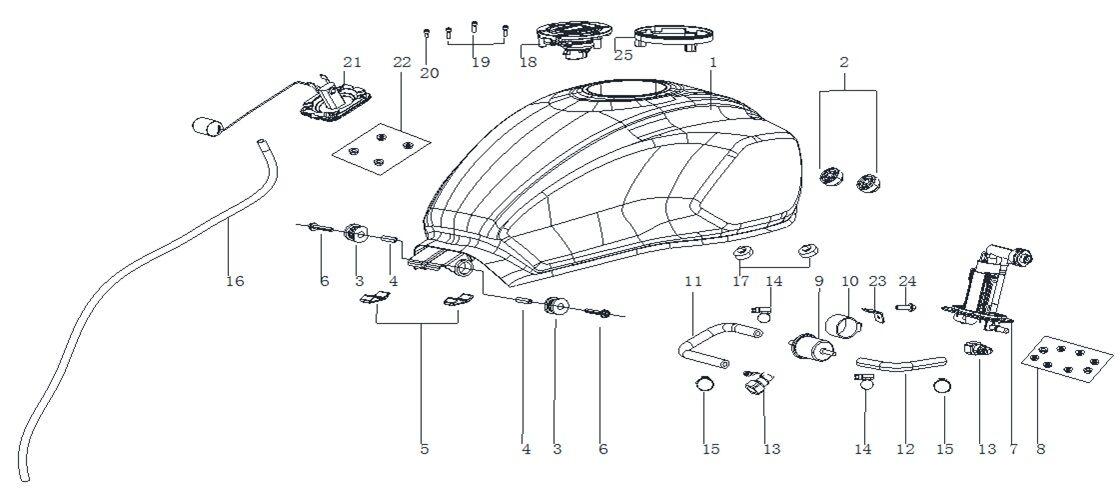 VOGE 500 AC YAKIT TANKI SİYAH