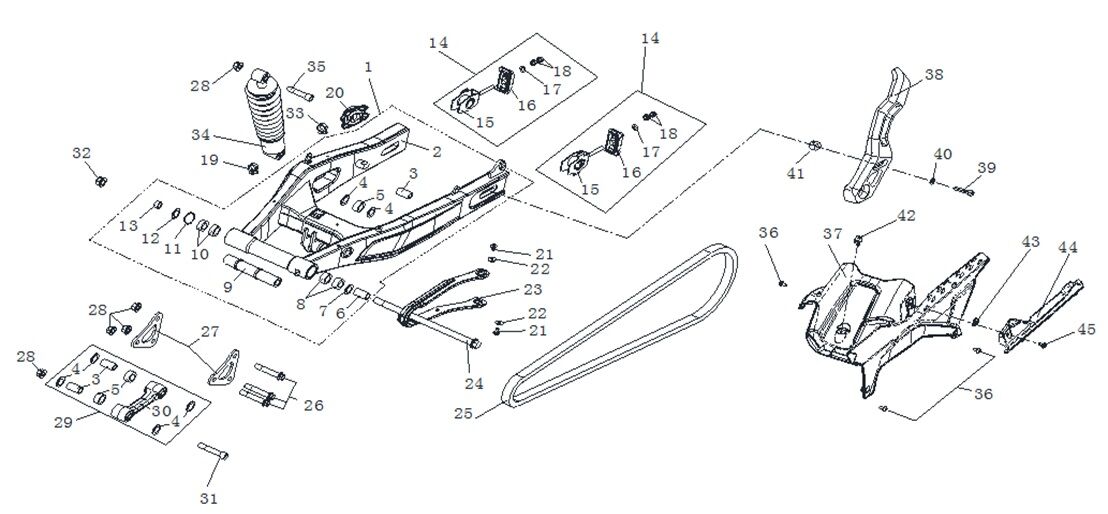 VOGE 650 DSX-500 AC ARKA GERGİ BRAKETİ