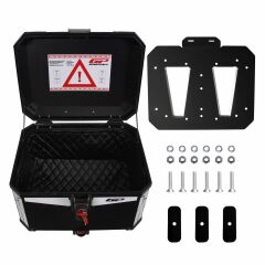 GP Kompozit Universal 57 lt Alüminyum Motosiklet Çantası Siyah