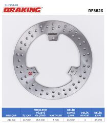 Yamaha X-Max / Iron Max YAMAHA X-MAX 250 YUVARLAK ARKA FREN DİSKİ ( 3 DELİK )