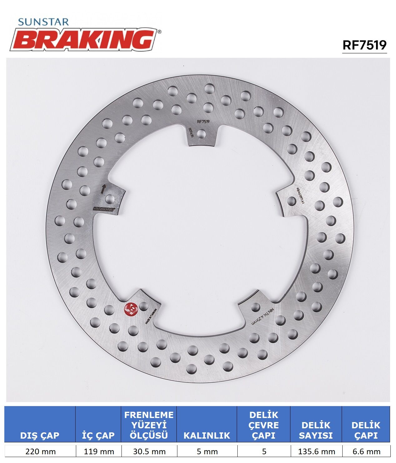BMW HP4 1000 BMW S 1000 R / RR YUVARLAK ARKA FREN DİSKİ