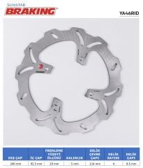 Yamaha X-City 250 YAMAHA X-MAX 250 / X-CITY DALGALI ARKA FREN DİSKİ (4 DELİK)