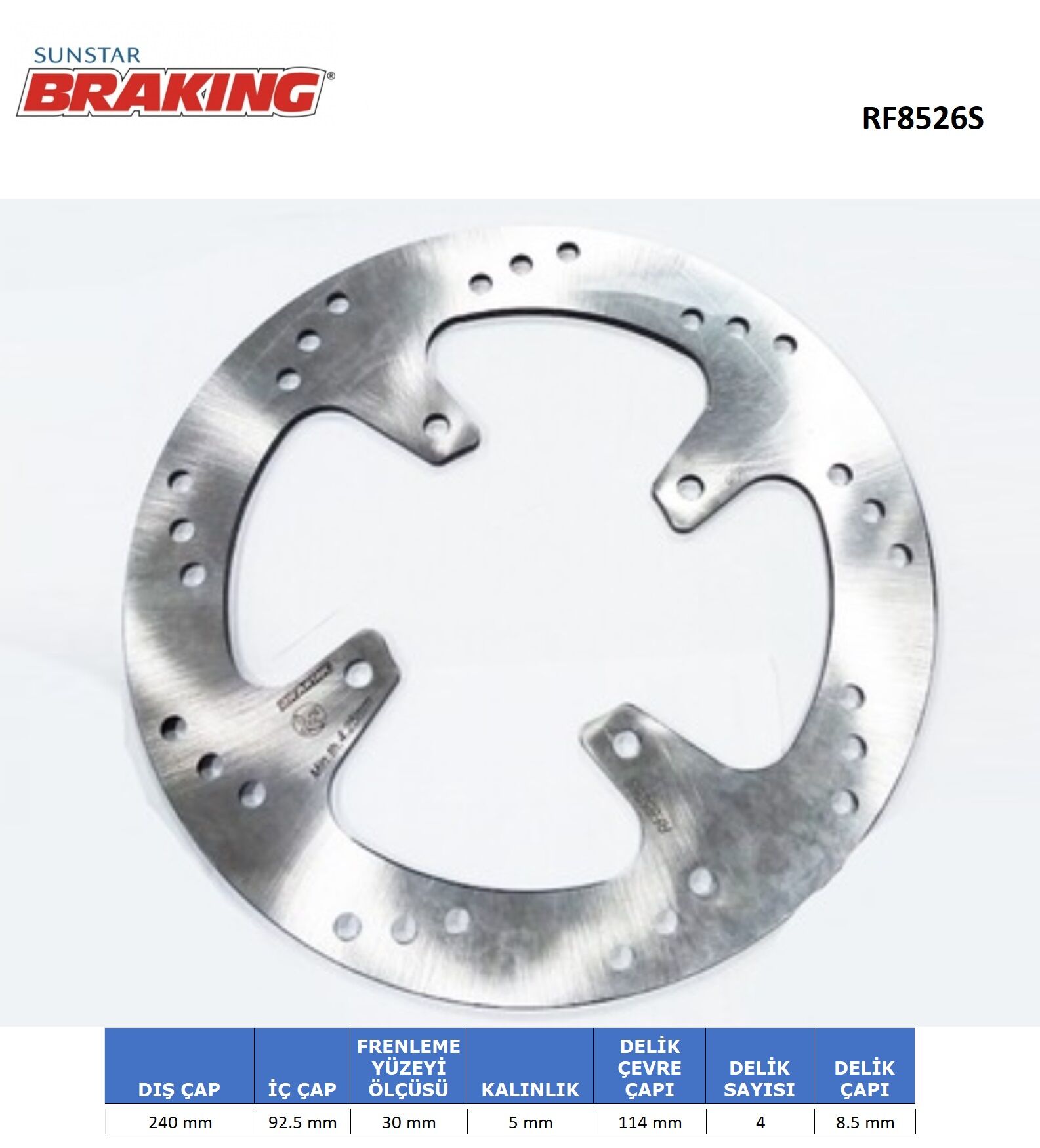 Yamaha X-MAX 250 YAMAHA X-MAX / X-CITY 250 YUVARLAK ARKA FREN DİSKİ (4 DELİK )