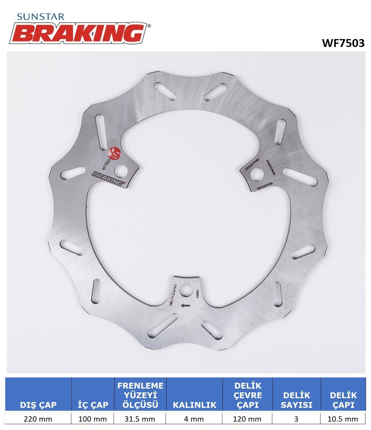 Kawazaki NINJA 250 R DALGALI ARKA FREN DİSKİ