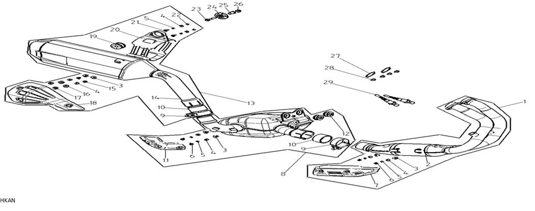 VOGE 900DSX EGZOZ TÜPÜ ARKA SET
