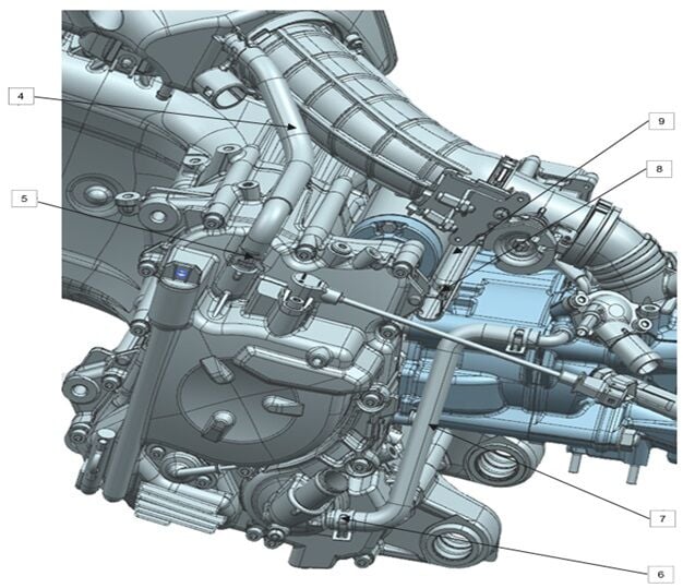 VOGE SR4 MAXİ 350 MOTOR SU BORUSU 2