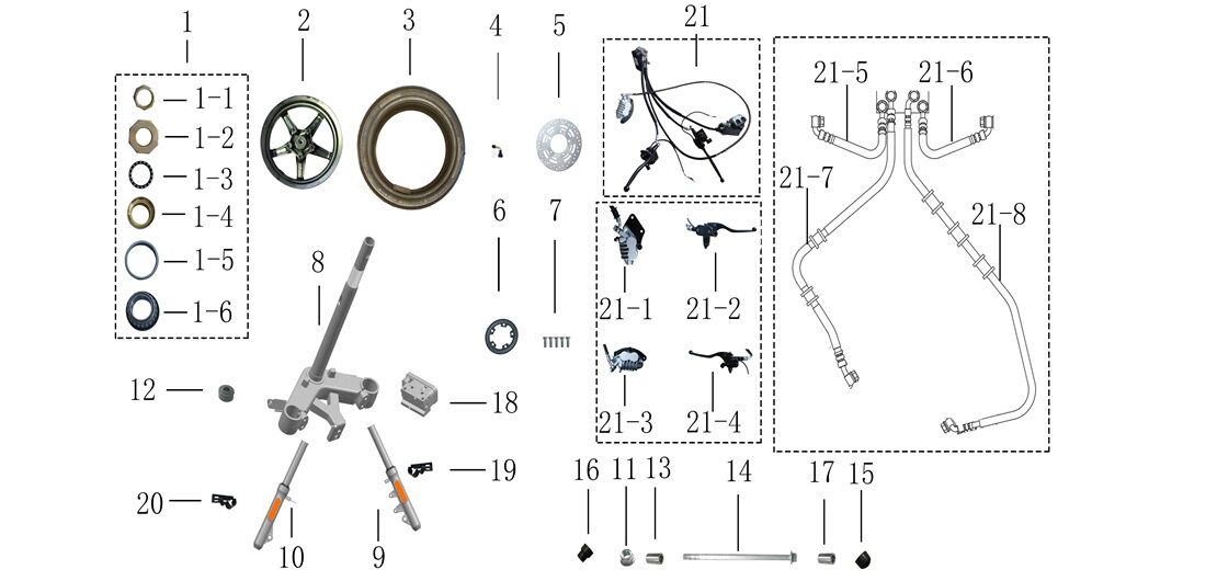 YUKİ GELATO 150 ÖN FREN ÜST MERKEZ