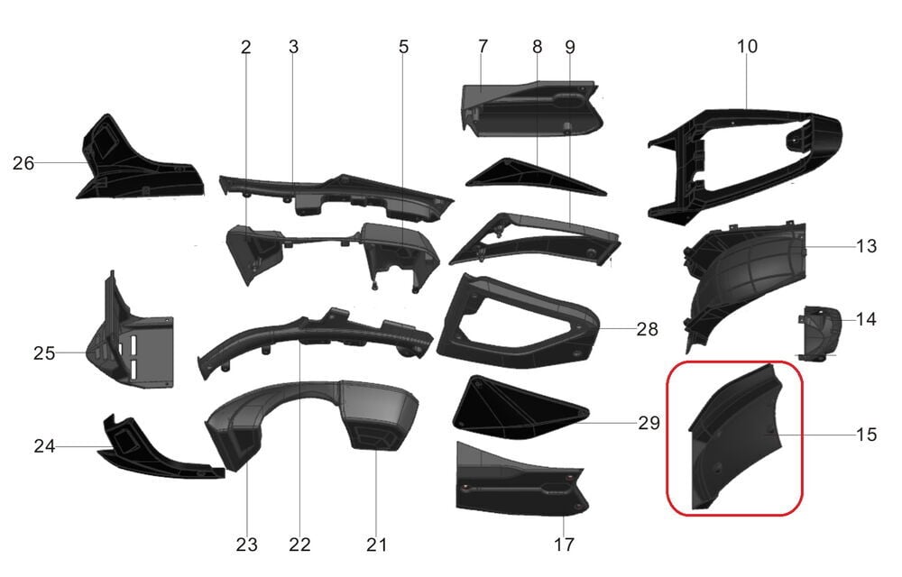 REGAL RAPTOR Pılder 250 Arka Çamurluk Üst Granajı