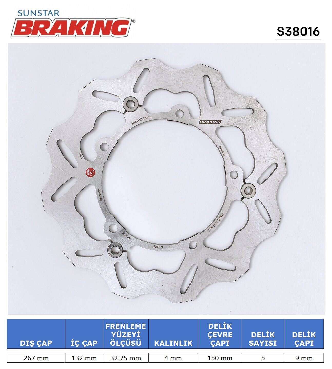 Yamaha X-MAX 400 YAMAHA X-MAX 125-250-400 / T-MAX 500 DALGALI ÖN FREN DİSKİ