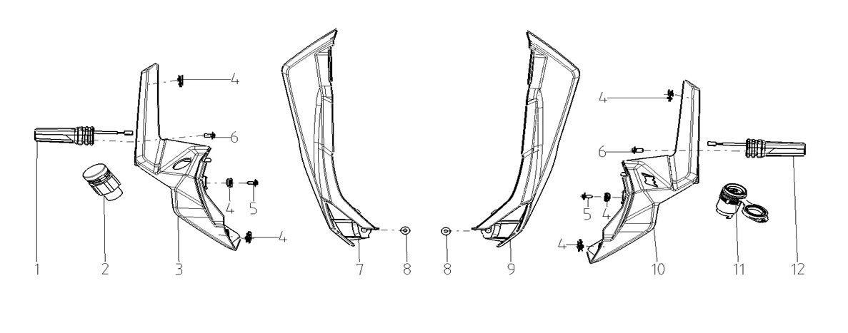VOGE 900DSX YAN GRENAJ SAĞ GRİ