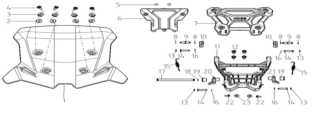 VOGE 900DSX ÖN SİPERLİK ALT BRAKETİ