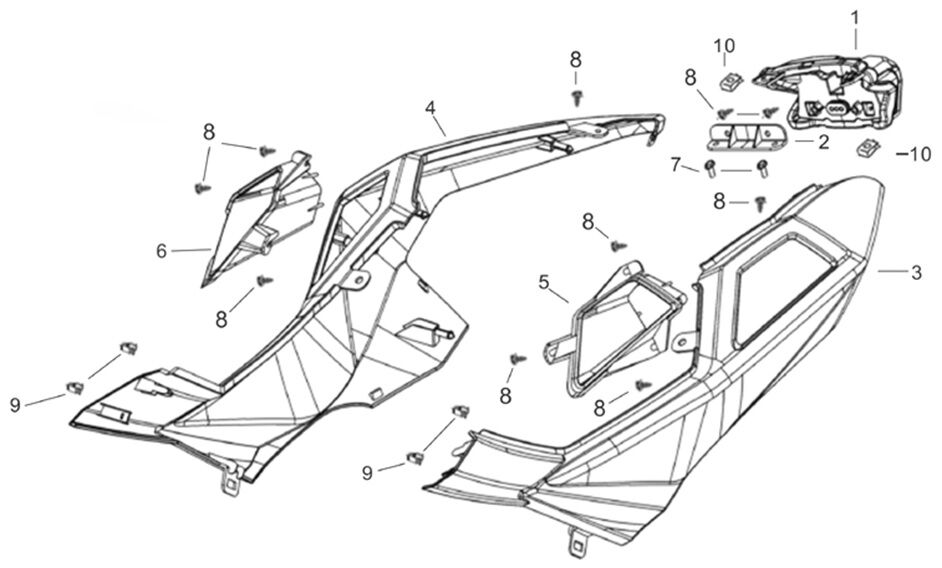 YUKİ GP-1 TARO 250R SELE ALTI SAĞ GRENAJ GRİ