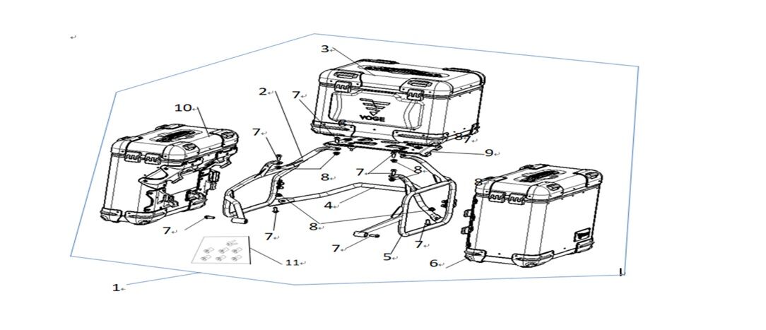 VOGE 900DSX ARKA ÇANTA SETİ (3 LÜ)