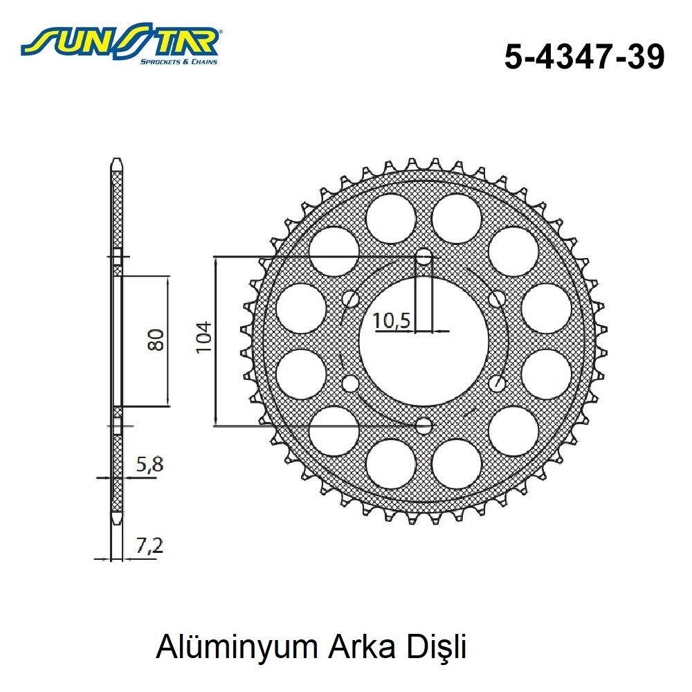 Kawazaki Z 10000 ARKA DİŞLİ ALÜMİNYUM 520