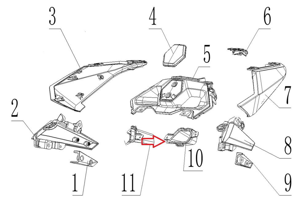 REGAL RAPTOR SPN 125 Arkçı Sele Alt Cep Grenajı Sol