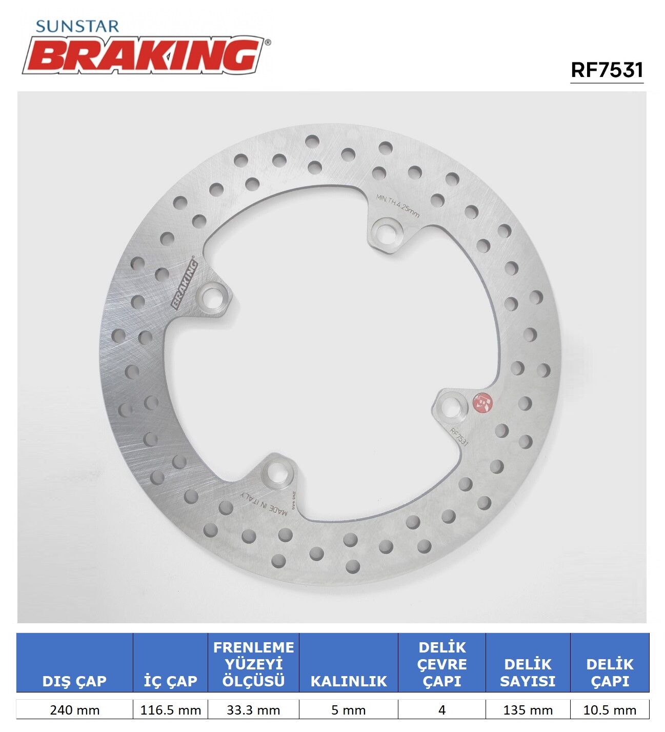 Honda CBF 500 HONDA CBF 500-600-1000 / X-ADV 750 / CBR 600 F YUVARLAK ARKA FREN DİSKİ