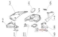 REGAL RAPTOR SPN 125 Arkçı Sele Altı Grenaj Sabitleme Braketi Sol