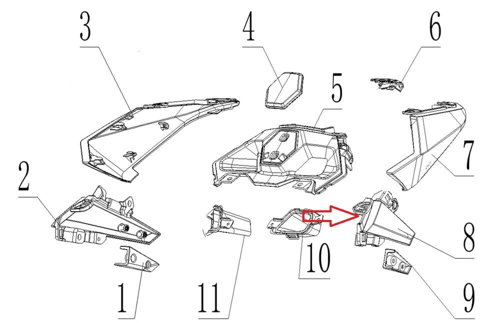 REGAL RAPTOR SPN 125 Sele Altı Taşıyıcısı Sol