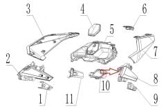 REGAL RAPTOR SPN 125 Sele Altı Taşıyıcısı Sol
