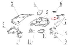 REGAL RAPTOR SPN 125 Arkçı Sele Altı Grenaj Sol Kırmızı