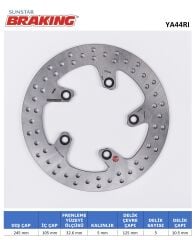 Yamaha FZ6 FAZER 600 YAMAHA FZ6 / MT-03 / FZ1 / FAZER ARKA YUVARLAK FREN DİSKİ