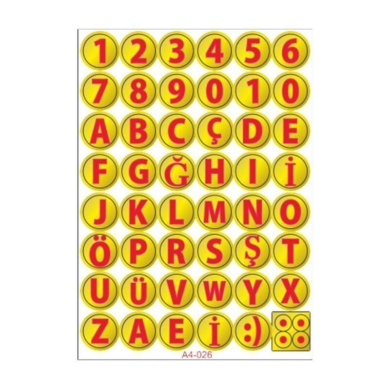 A4 STİCKER 026 TEK PAKET ÇOKLU STİCKER