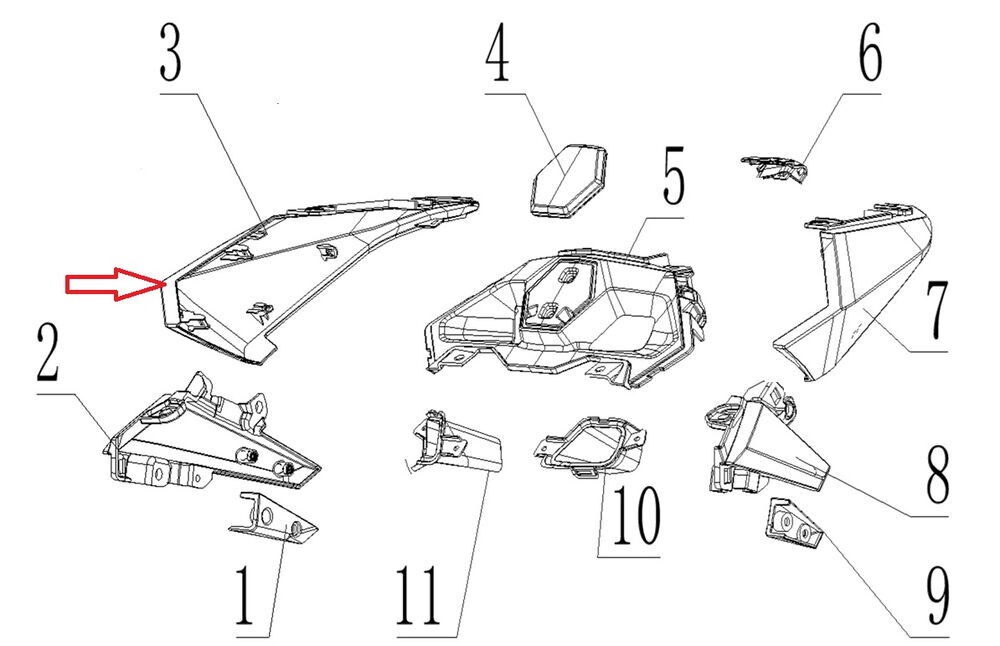 REGAL RAPTOR SPN 125 Arkçı Sele Altı Grenaj Sağ Siyah