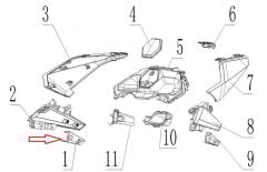 REGAL RAPTOR SPN 125 Arkçı Sele Altı Grenaj Sabitleme Braketi Sağ