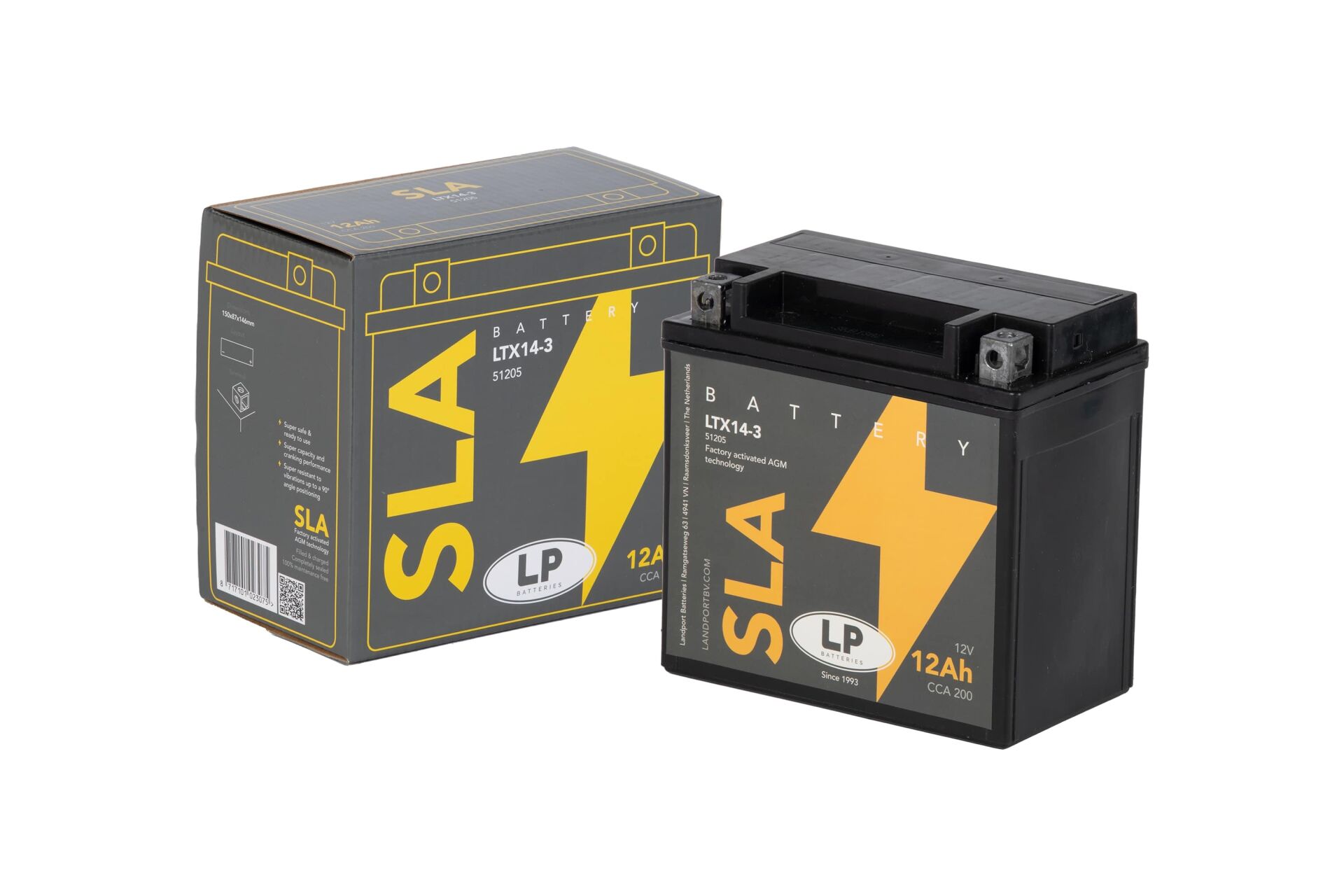 Harley Davidson XL 1200 V - SEVENTY TWO SLA AKÜ (MB LTX14-3) / 12 A / KG: 4,1 / L:150 / W:87 / H:146 / CCA: 200