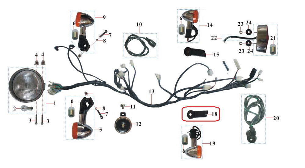 REGAL RAPTOR DD-250E-9 Arka Sinyal Braketi Sol