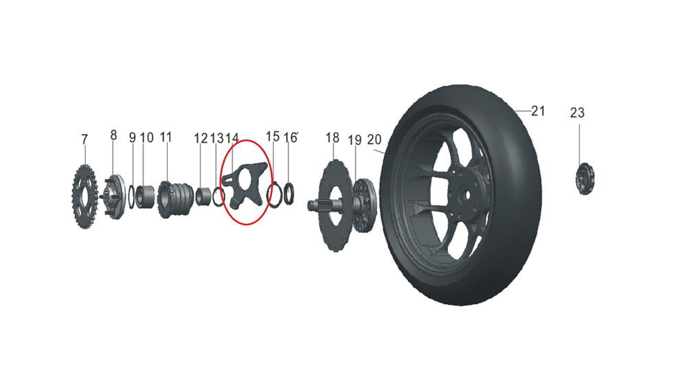 REGAL RAPTOR Pılder 250 Arka Dişli Göbek Braketi