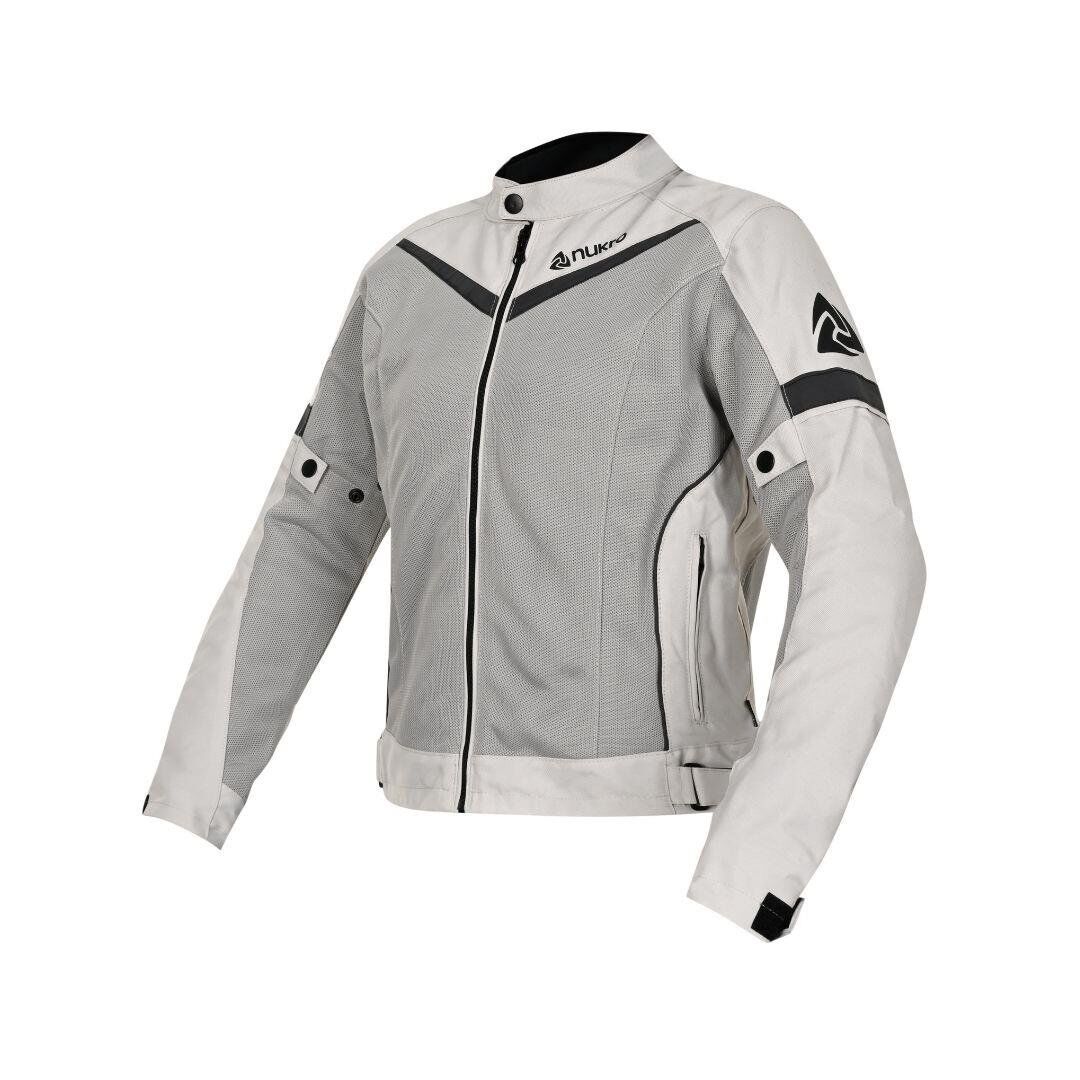 Nukrowear City Gri Yazlık Fileli Kadın Motosiklet Ceketi