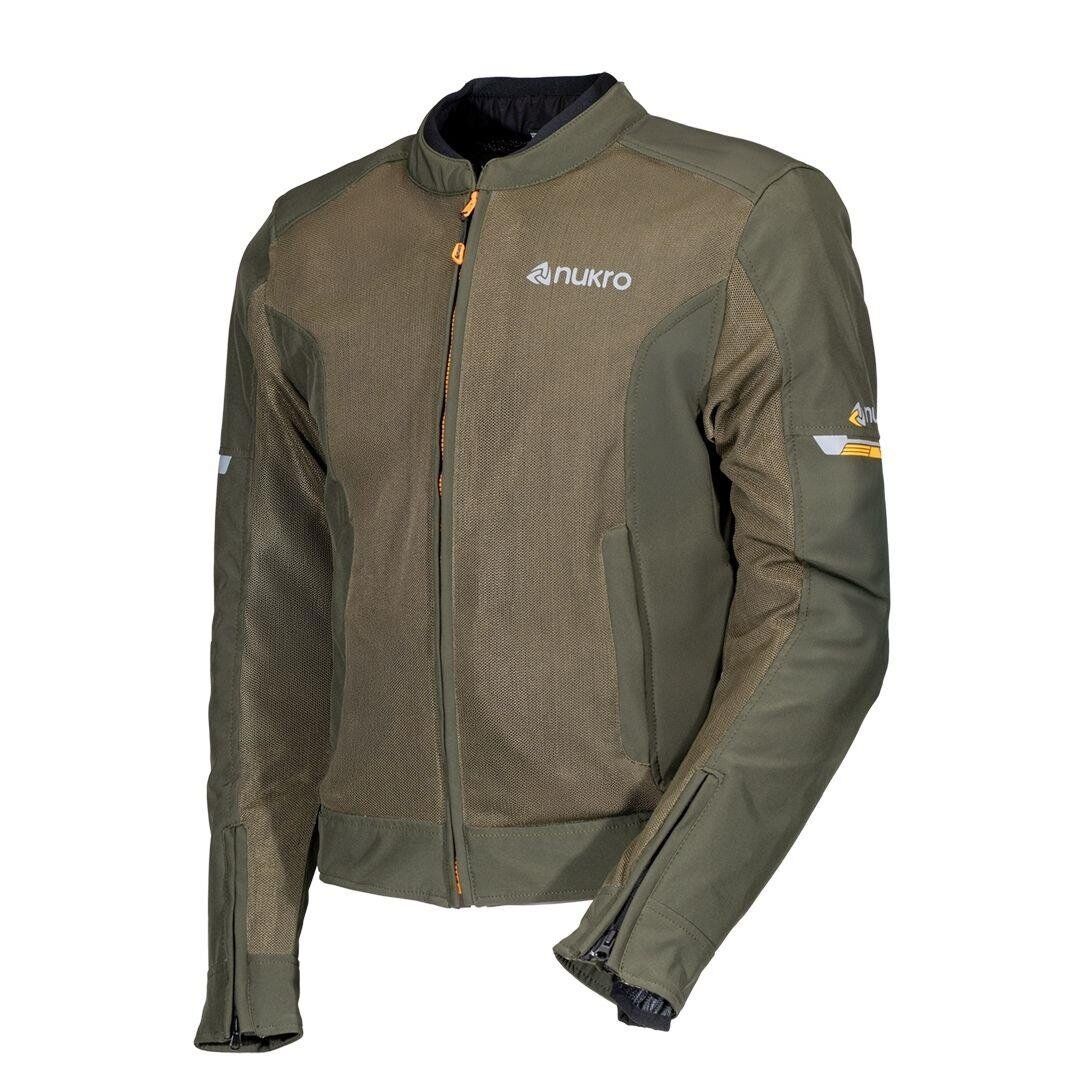 Nukrowear Jasper Asker Yeşili Softshell Erkek Motosiklet Ceketi